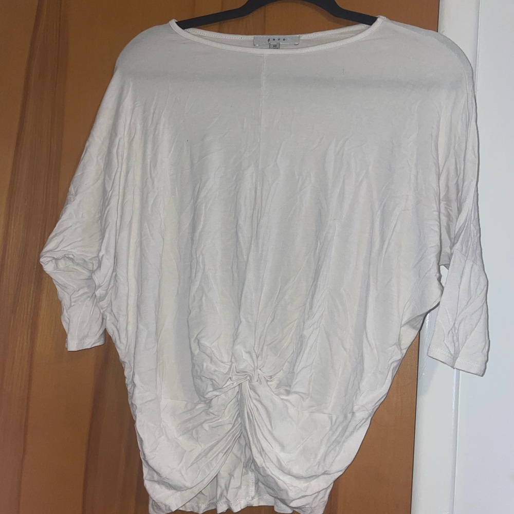 white Gaze knot front top